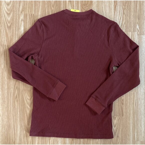 Eddie Bauer Thermal Shirt Mens Sm Henley Waffle Weave Long Sleeve Brick Red NEW - Picture 6 of 7